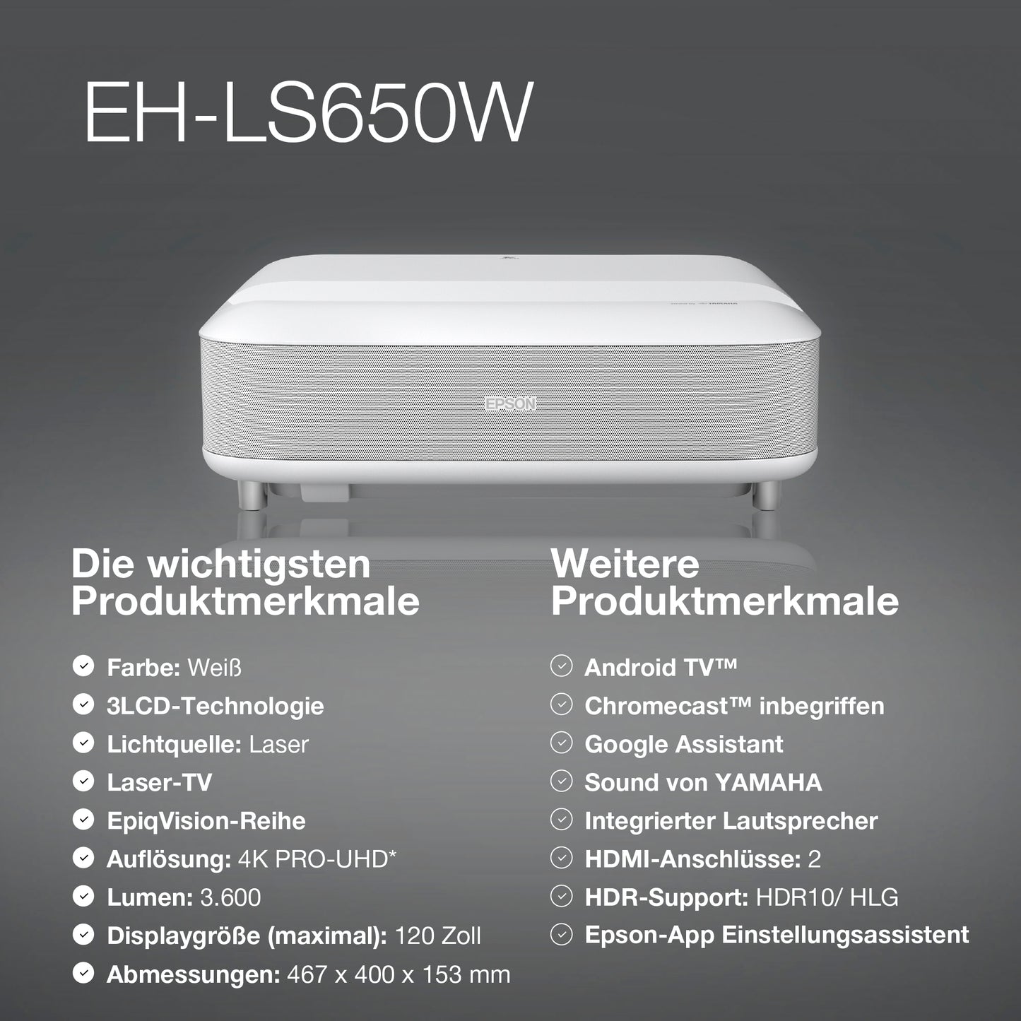 Epson EH-LS650W Weiß 4K PRO-UHD kaufen