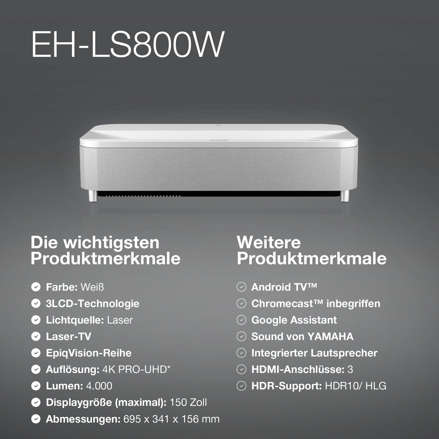 Epson EH-LS800W Weiß 4K