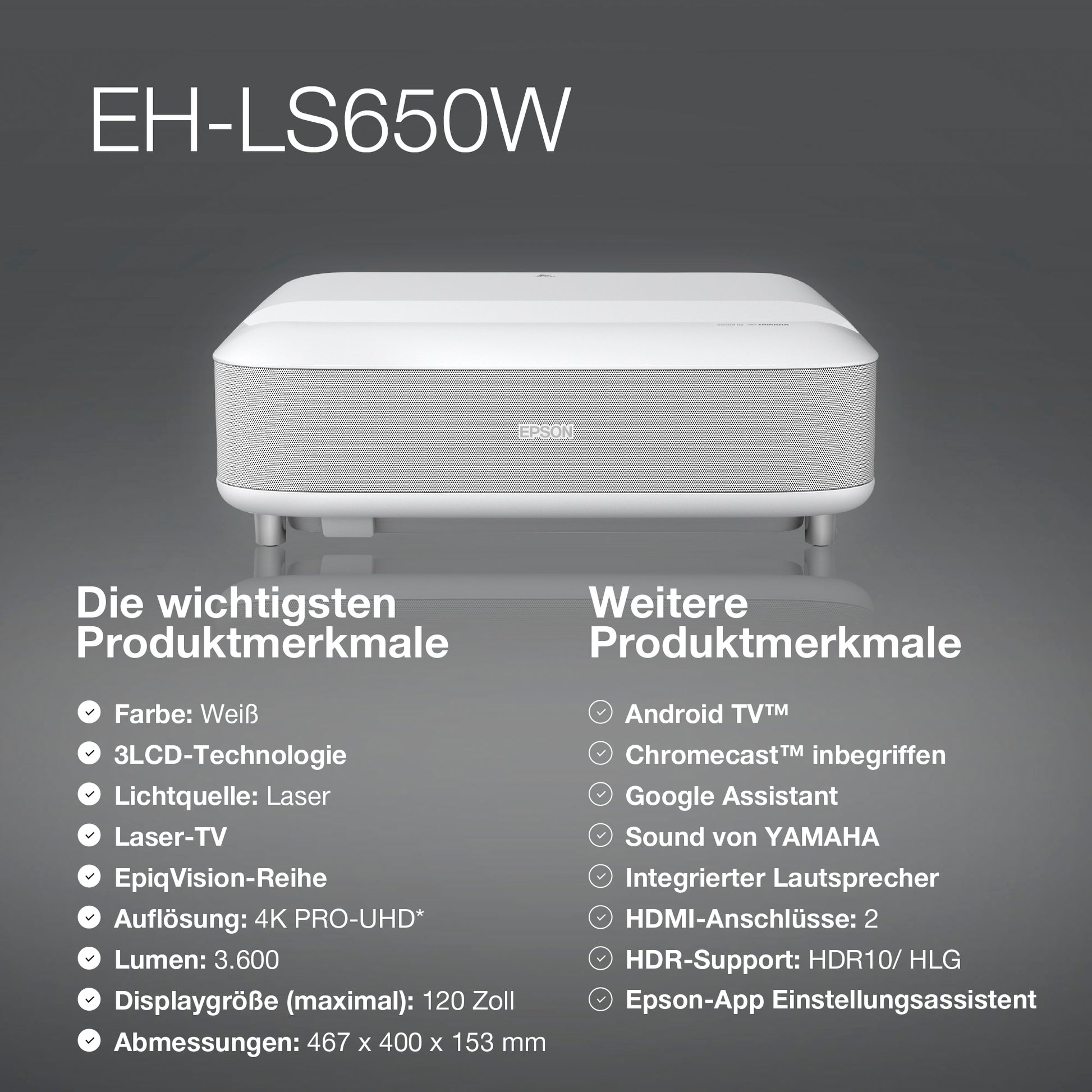 Epson EH-LS650W Weiß 4K PRO-UHD kaufen