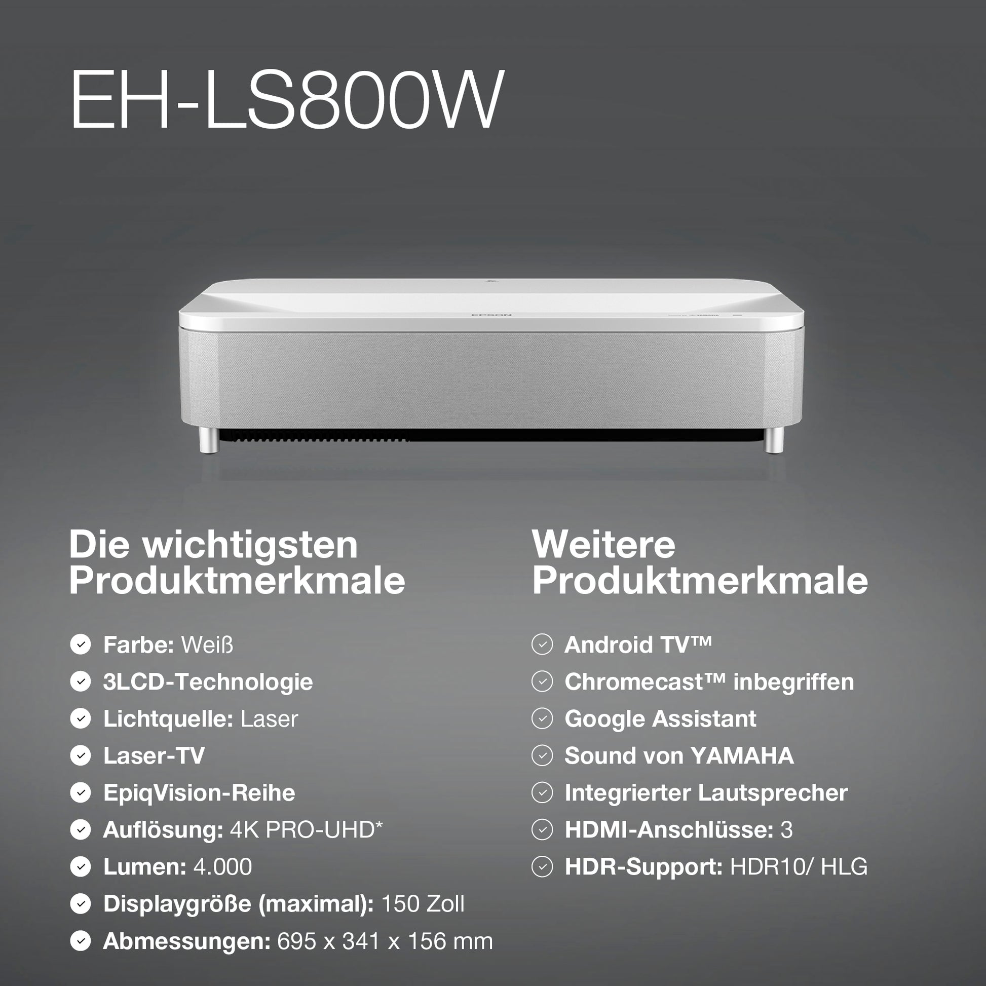 Epson EH-LS800W Weiß 4K